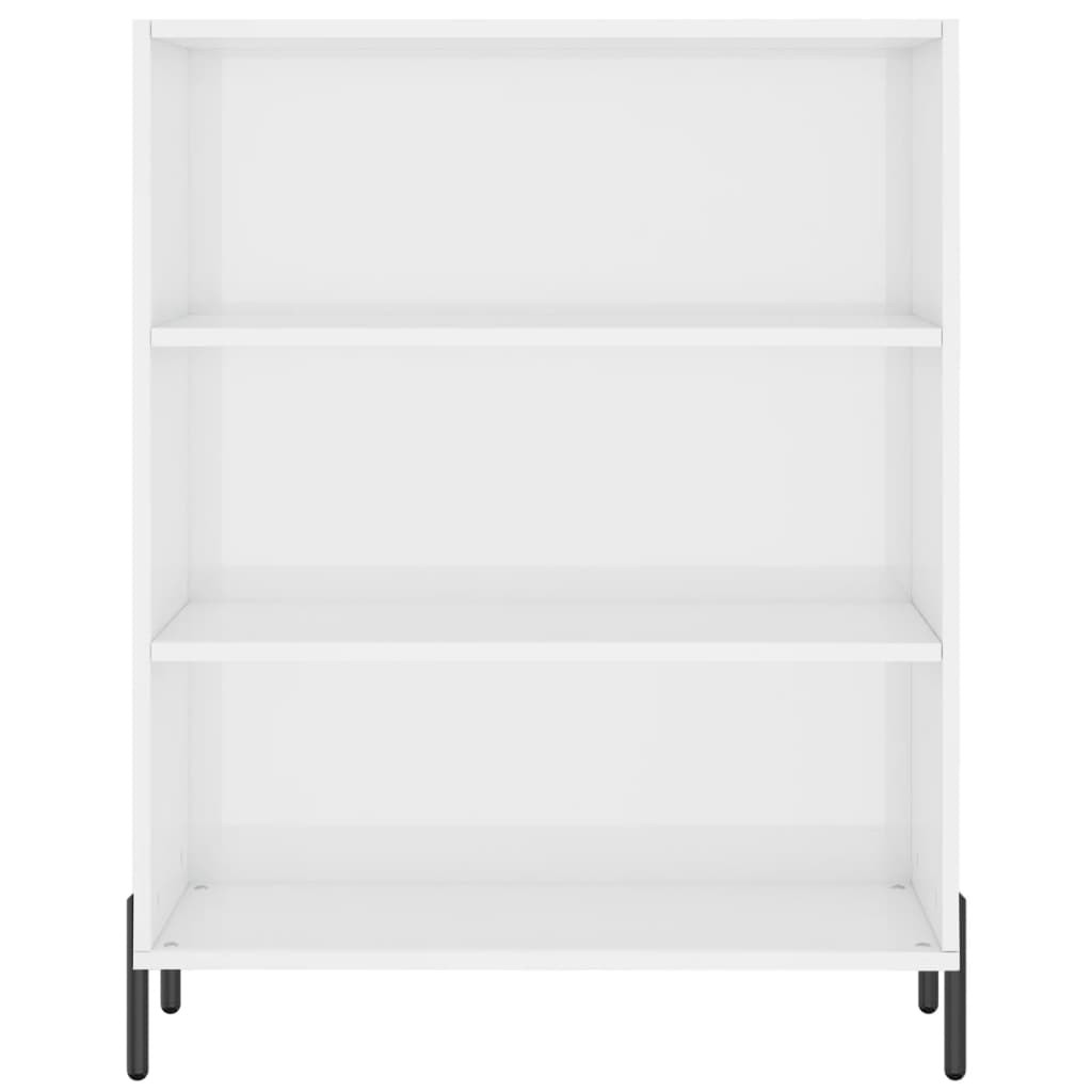 magasfényű fehér szerelt fa polcos szekrény 69,5 x 32,5 x 90 cm