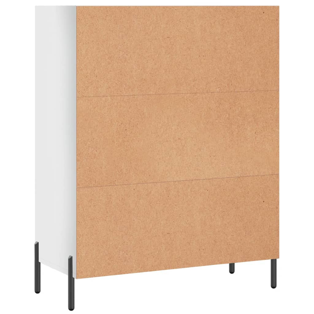 magasfényű fehér szerelt fa polcos szekrény 69,5 x 32,5 x 90 cm