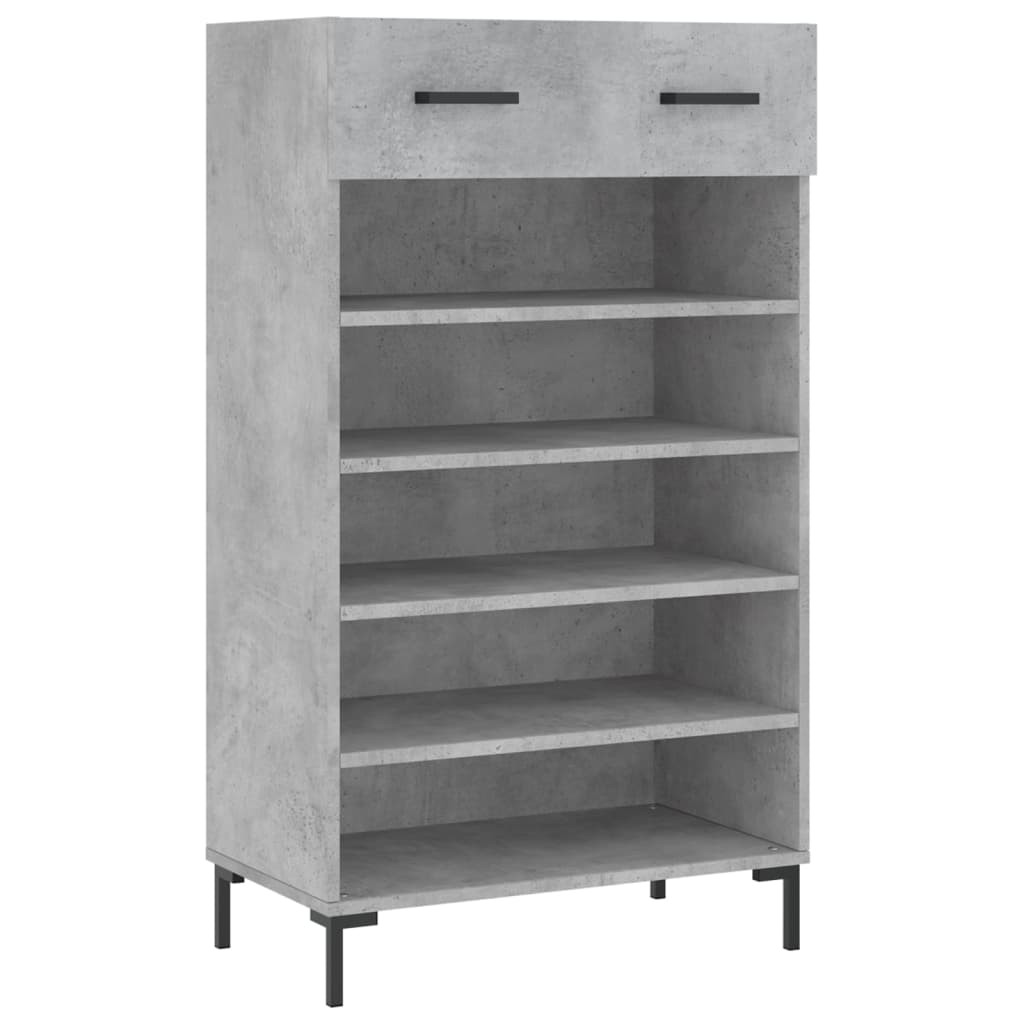 betonszürke szerelt fa cipőszekrény 60x35x105 cm