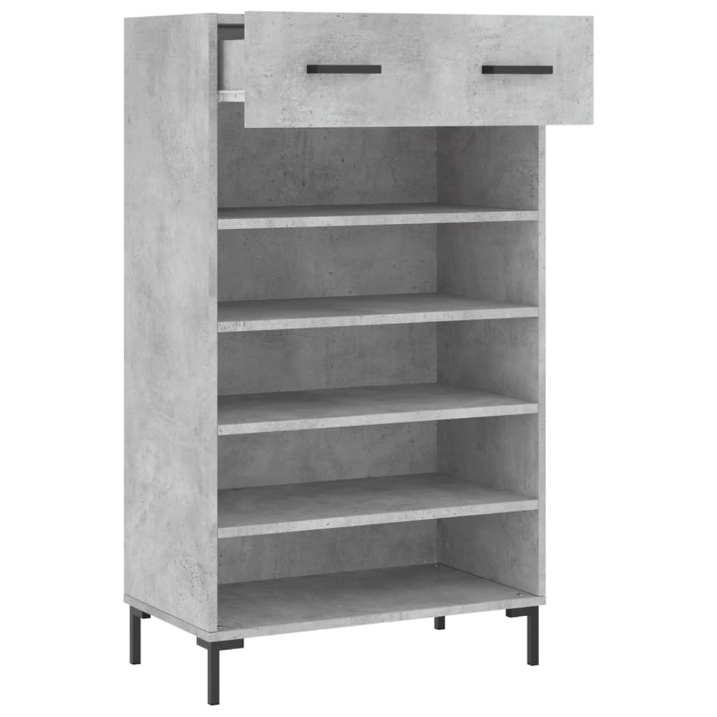 betonszürke szerelt fa cipőszekrény 60x35x105 cm