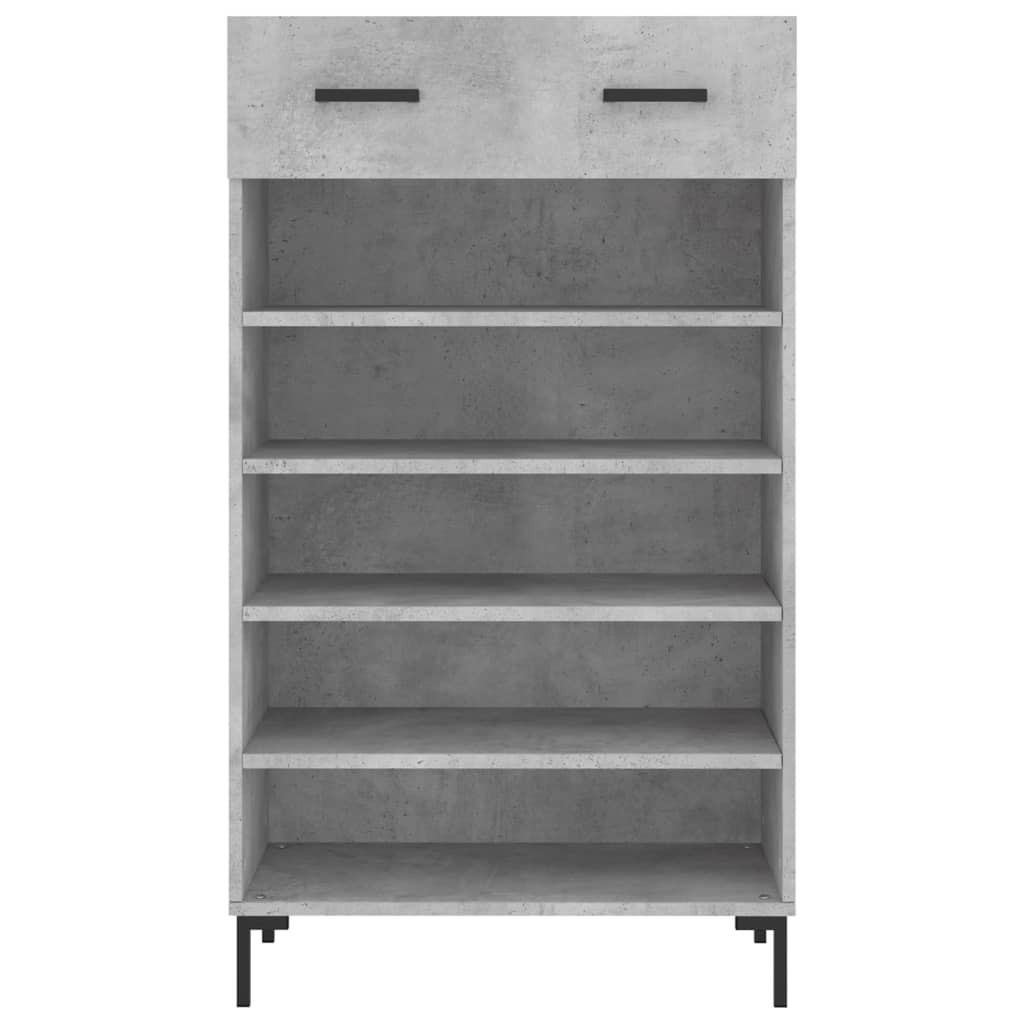 betonszürke szerelt fa cipőszekrény 60x35x105 cm