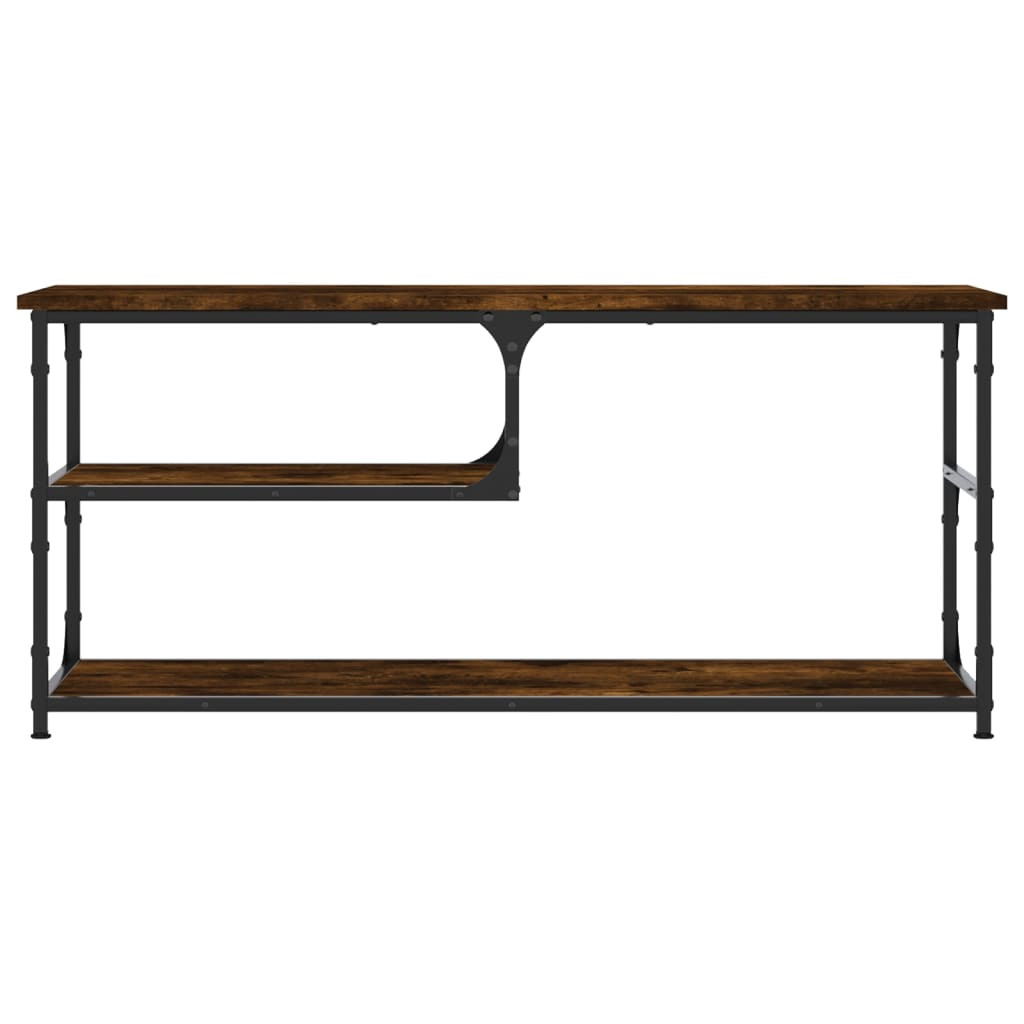 füstös tölgy színű szerelt fa és acél TV-szekrény 103x38x46,5cm