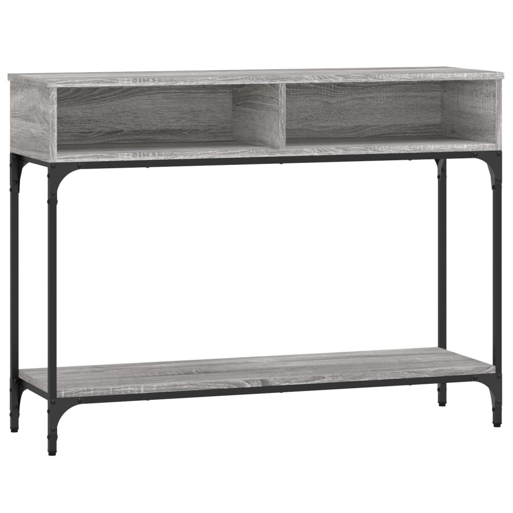 szürke sonoma színű szerelt fa konzolasztal 100 x 30,5 x 75 cm