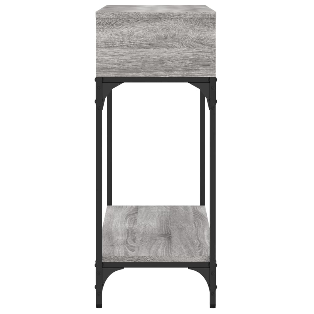 szürke sonoma színű szerelt fa konzolasztal 100 x 30,5 x 75 cm