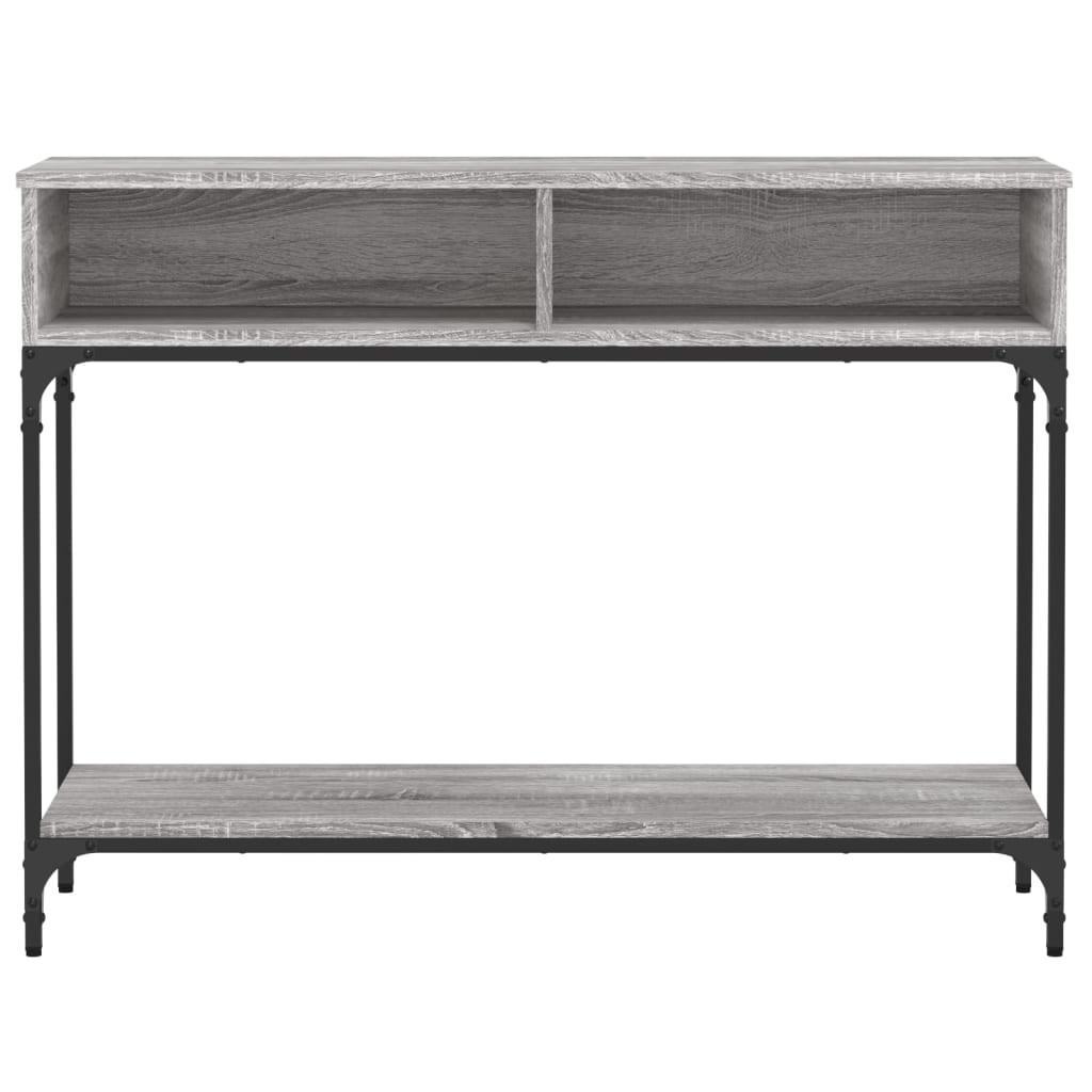 szürke sonoma színű szerelt fa konzolasztal 100 x 30,5 x 75 cm
