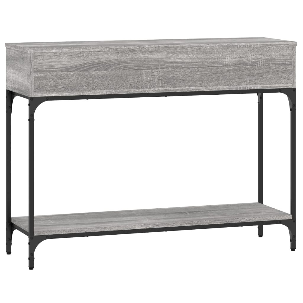 szürke sonoma színű szerelt fa konzolasztal 100 x 30,5 x 75 cm