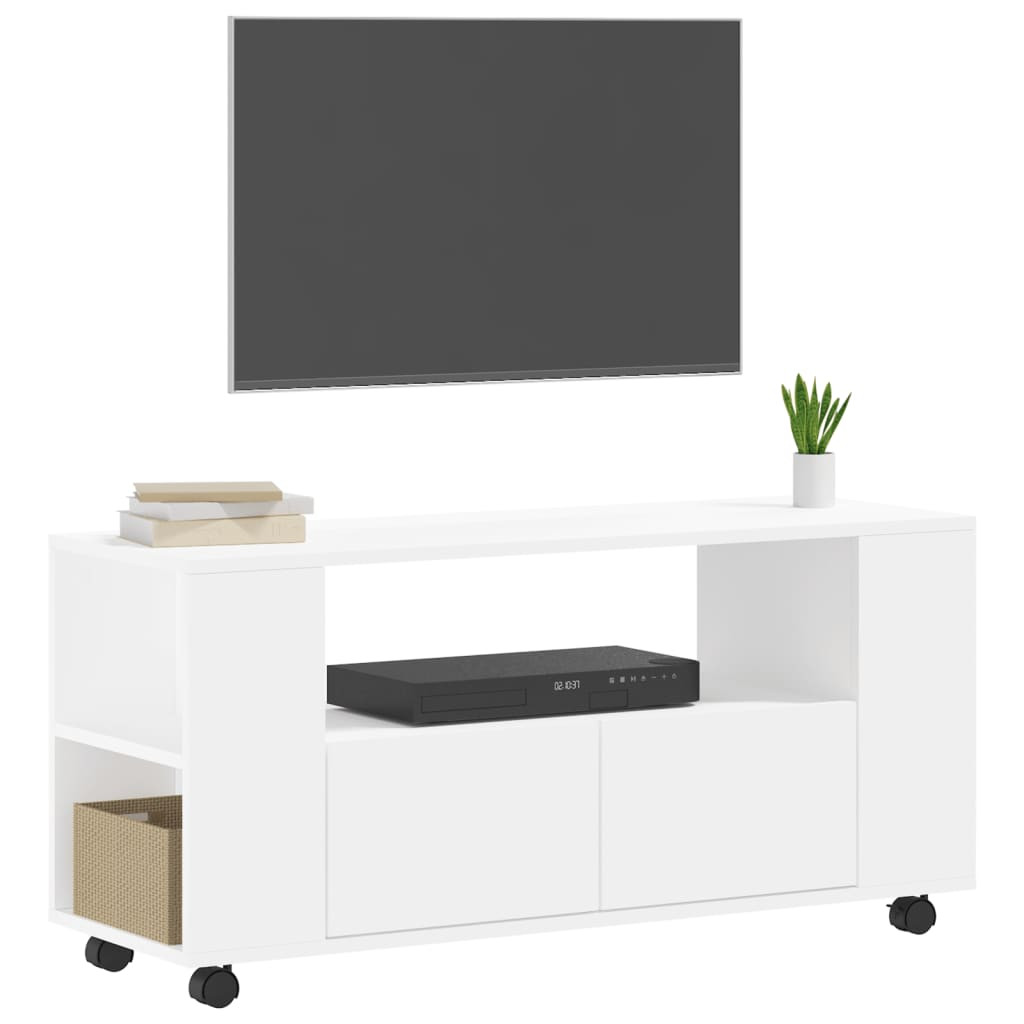 fehér szerelt fa TV-szekrény 102x34,5x43 cm
