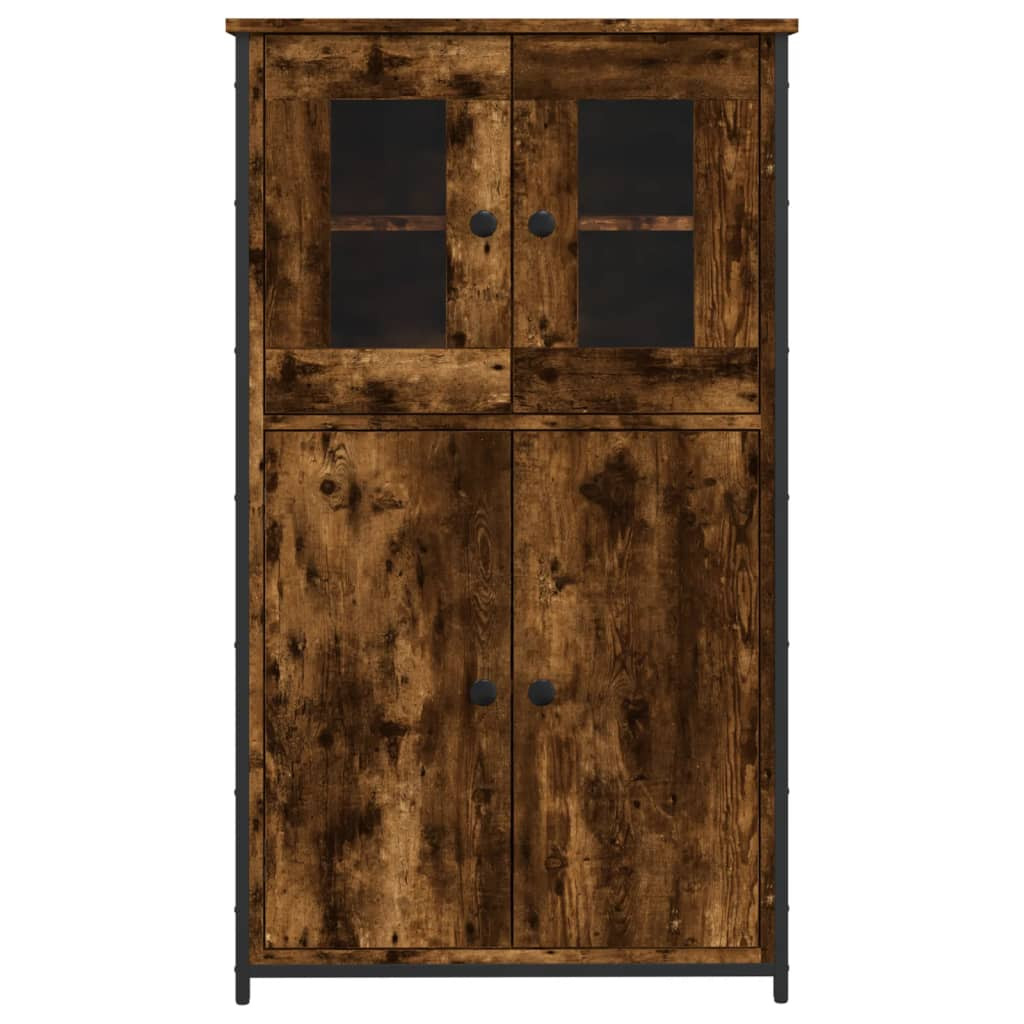 füstös tölgy színű szerelt fa magasszekrény 62 x 32 x 106,5 cm