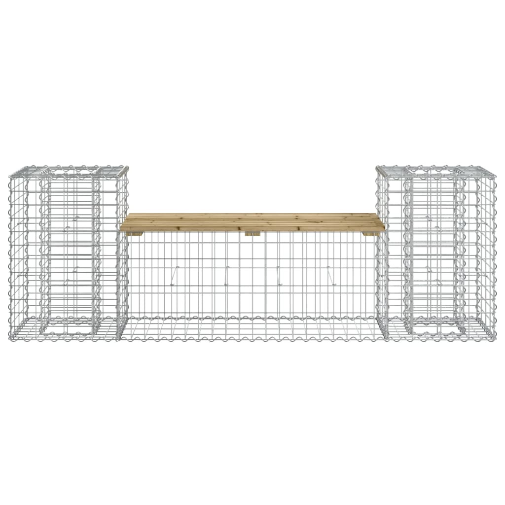 tömör impregnált fenyőfa gabion kerti pad 183x41x60,5 cm