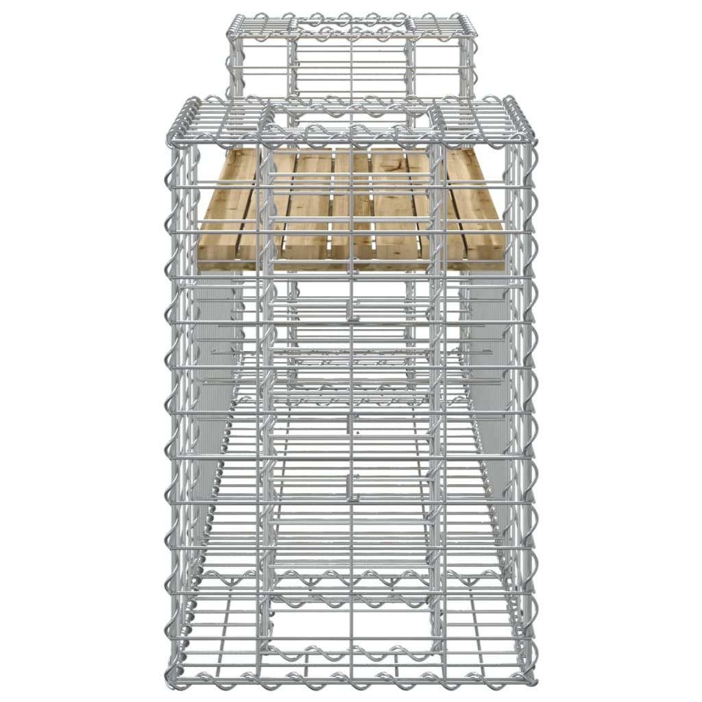 tömör impregnált fenyőfa gabion kerti pad 183x41x60,5 cm
