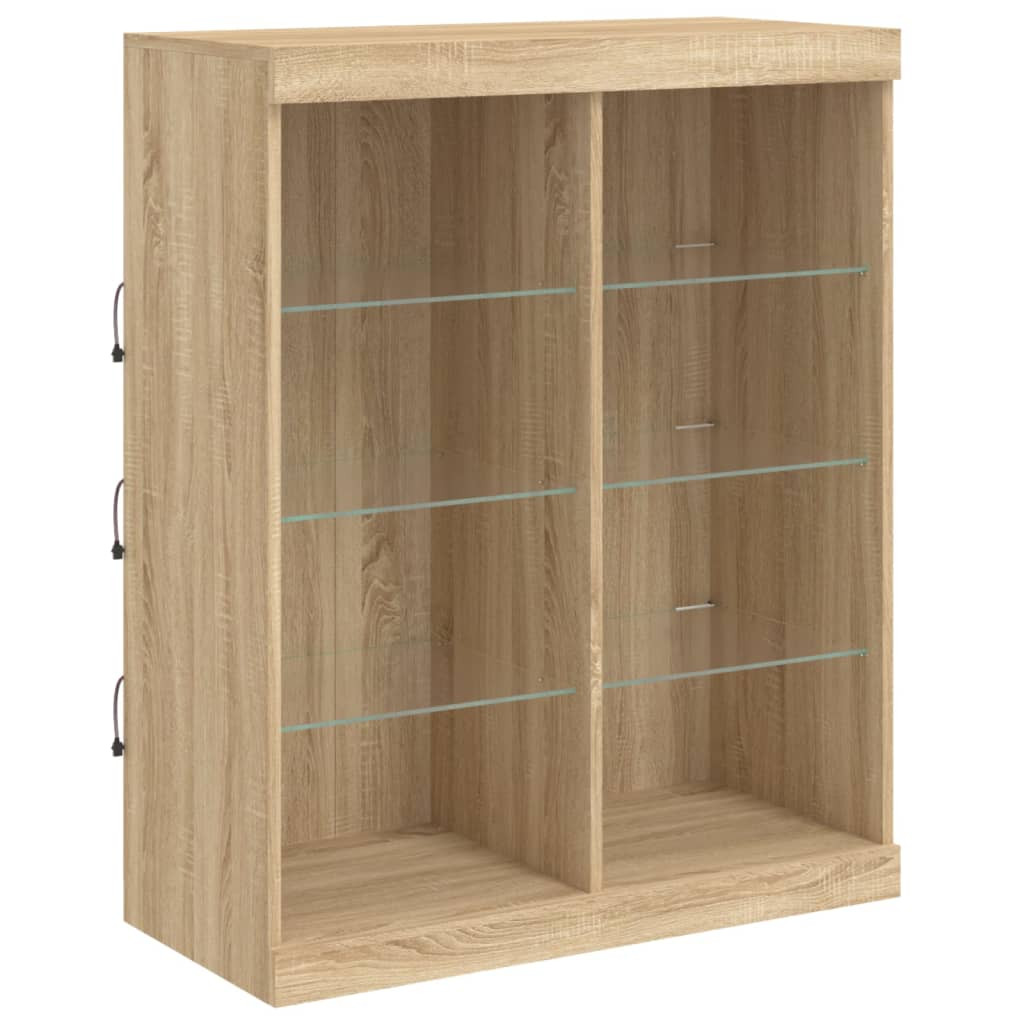 sonoma tölgy színű tálalószekrény LED-ekkel 81 x 37 x 100 cm sonoma tölgy színű tálalószekrény LED-ekkel 81 x 37 x 100 cm