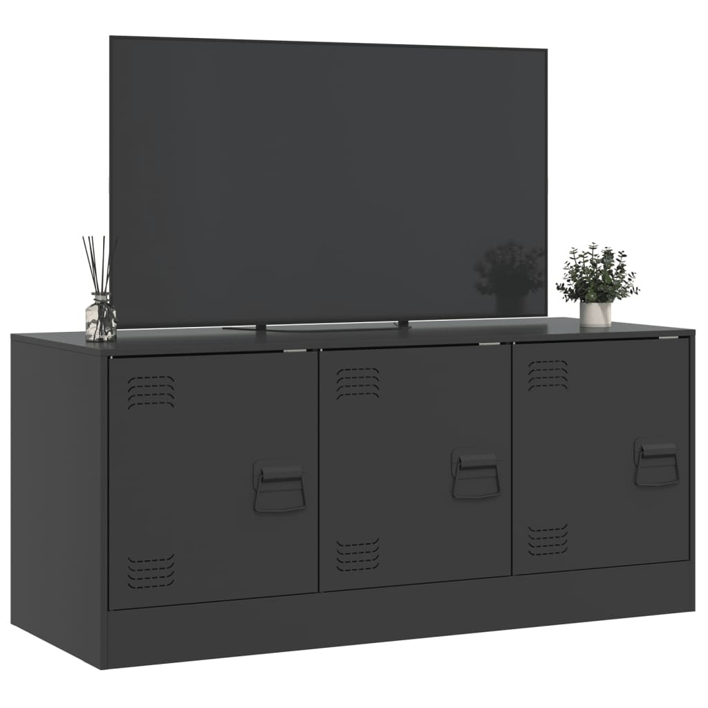 fekete acél TV-szekrény 99 x 39 x 44 cm