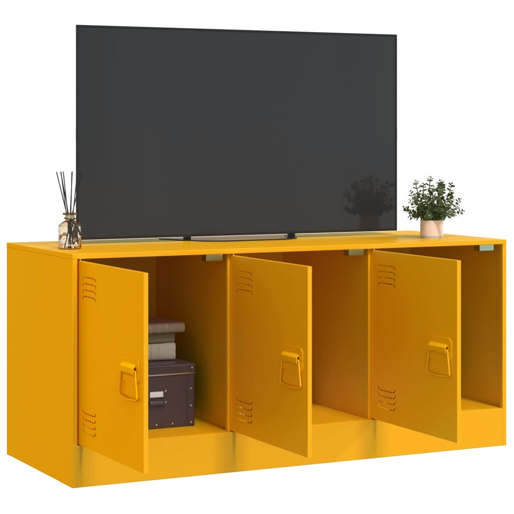 mustársárga acél TV-szekrény 99 x 39 x 44 cm mustársárga acél TV-szekrény 99 x 39 x 44 cm