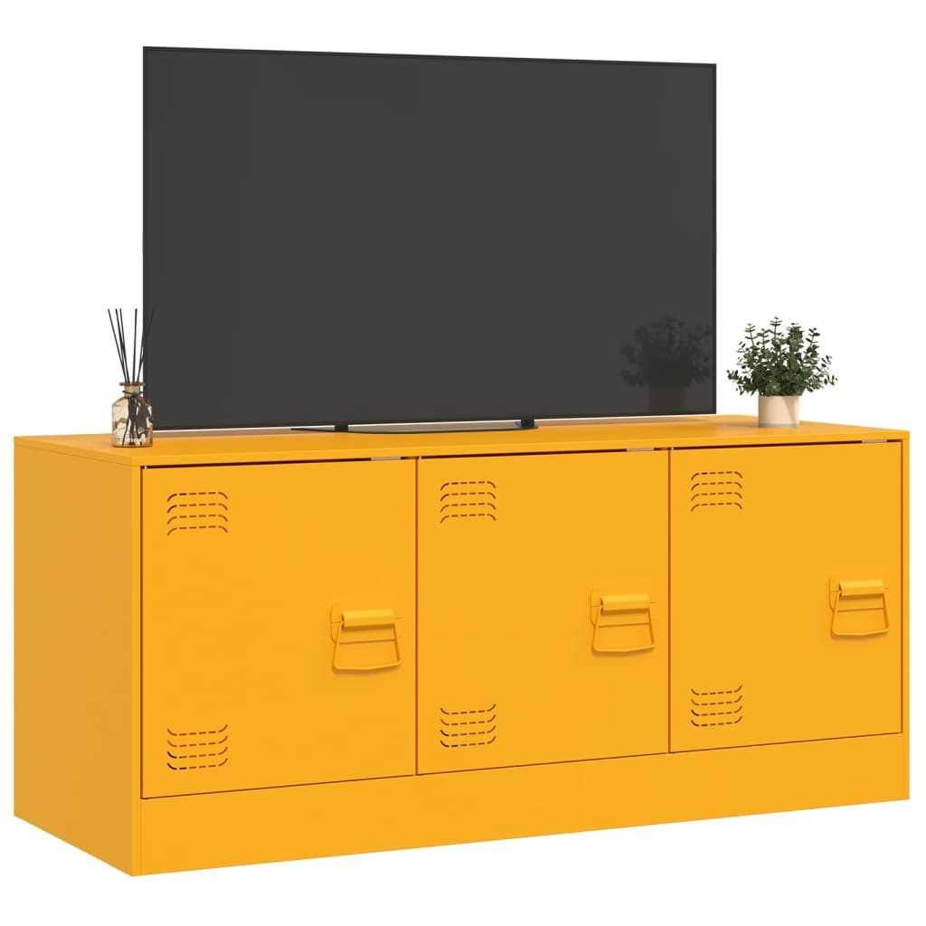 mustársárga acél TV-szekrény 99 x 39 x 44 cm mustársárga acél TV-szekrény 99 x 39 x 44 cm