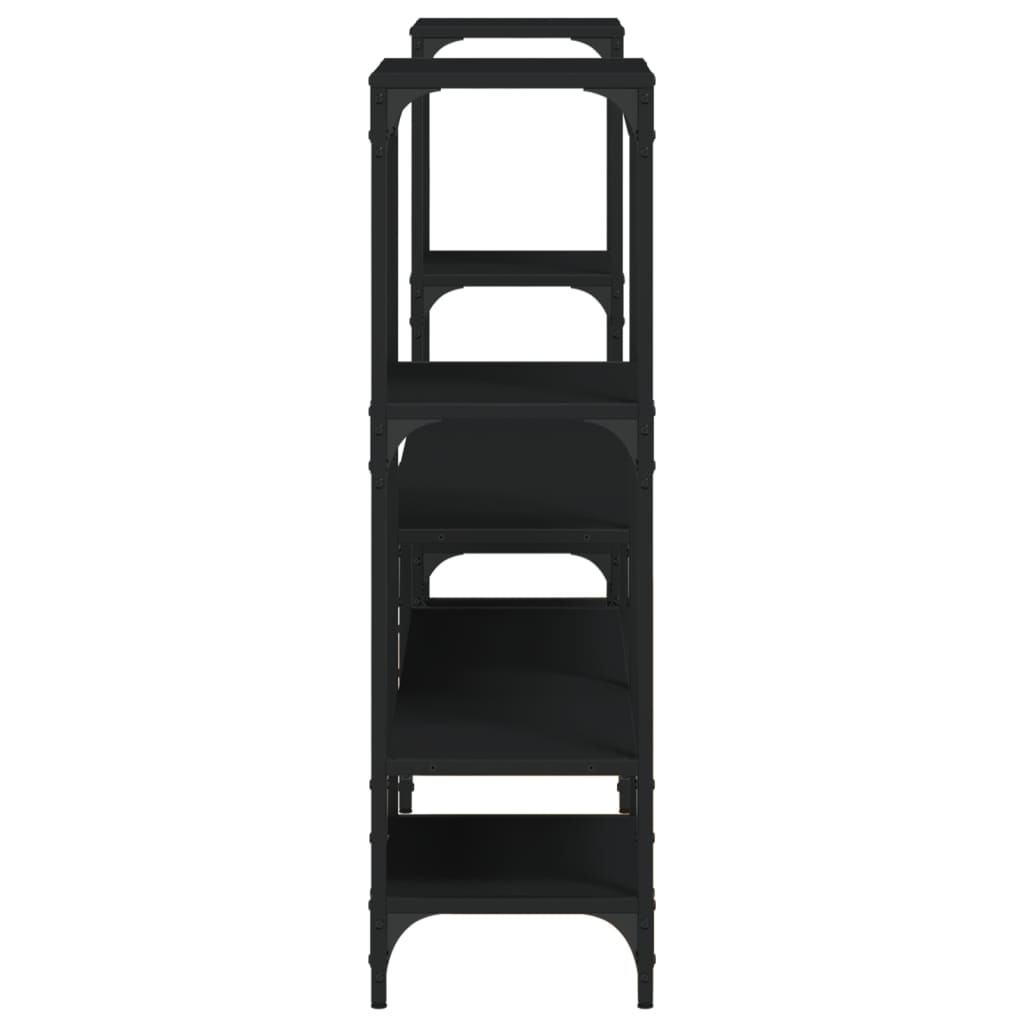 fekete szerelt fa TV-szekrény 206,5x28,5x95 cm