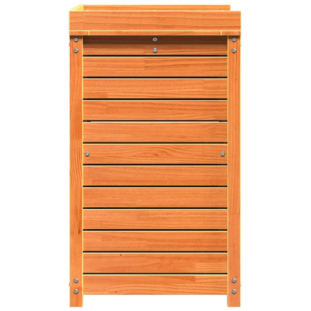 barna tömör fenyőfa ültetőasztal polcokkal 82,5 x 50 x 86,5 cm