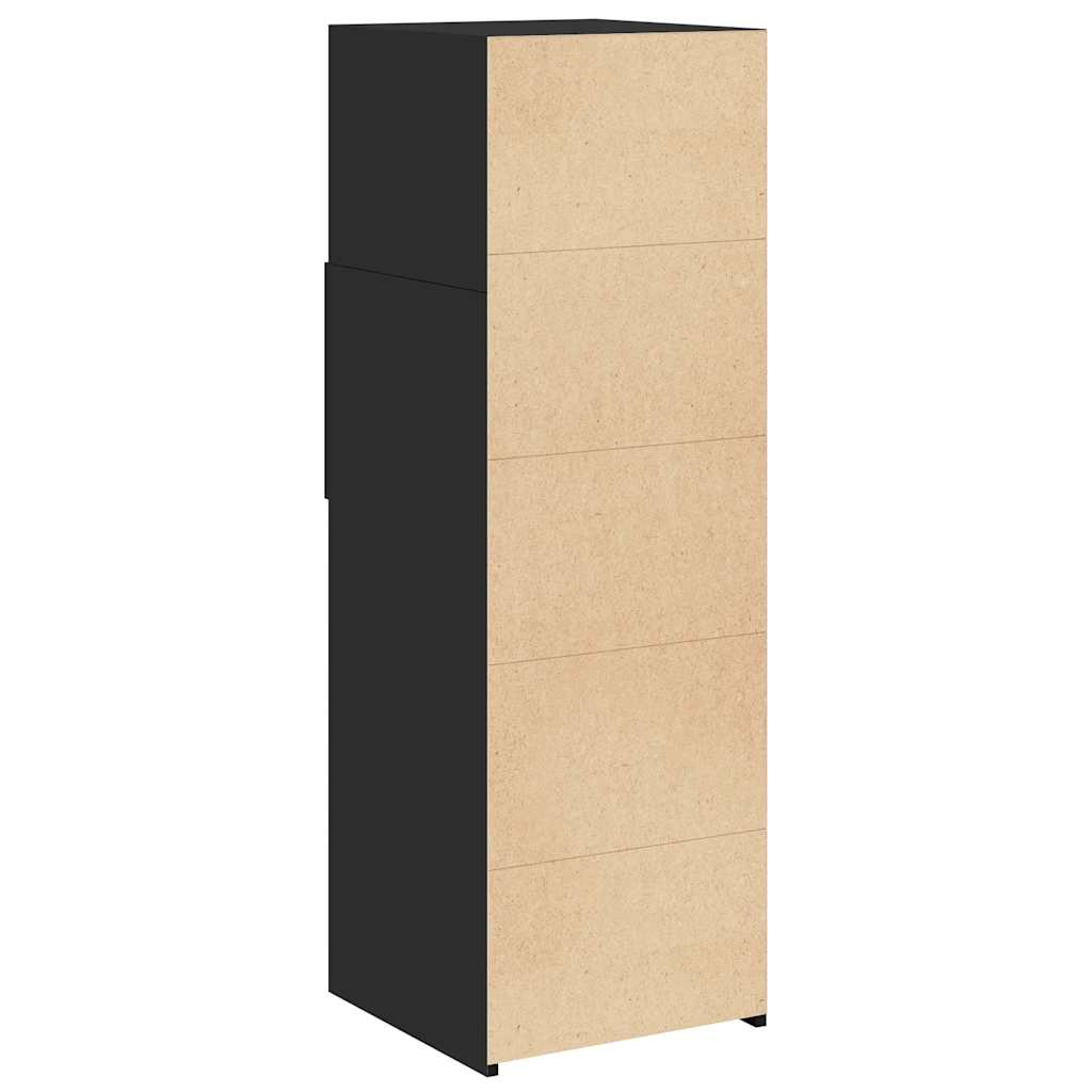 fekete szerelt fa magasszekrény 40 x 42,5 x 124 cm