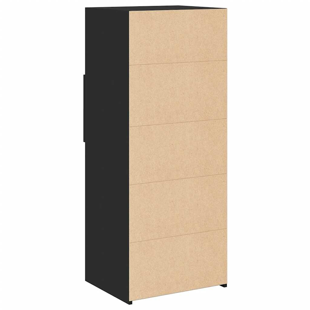 fekete szerelt fa magasszekrény 50 x 42,5 x 124 cm