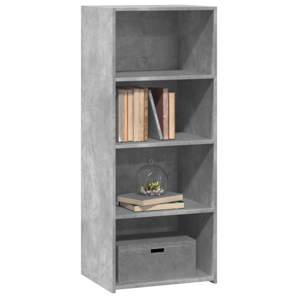 betonszürke szerelt fa magasszekrény 50 x 41 x 124 cm