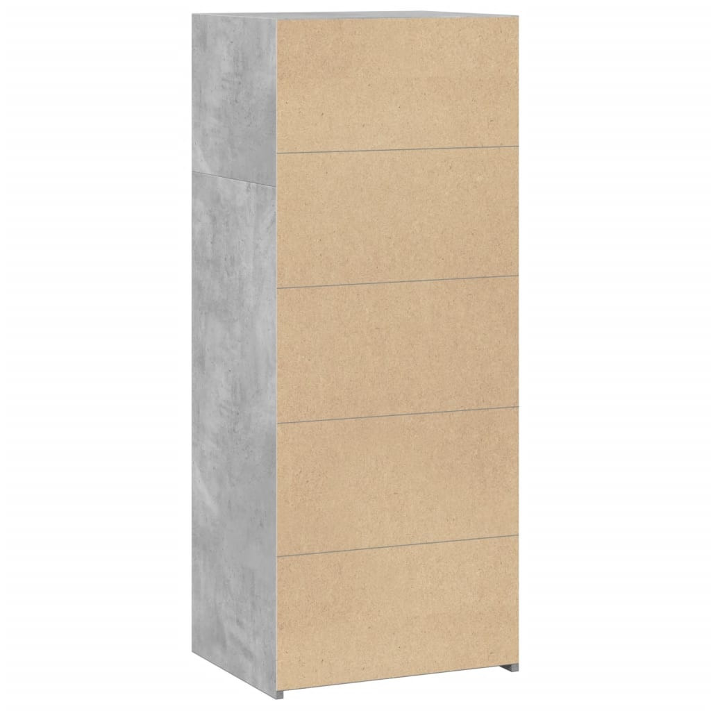 betonszürke szerelt fa magasszekrény 50 x 41 x 124 cm
