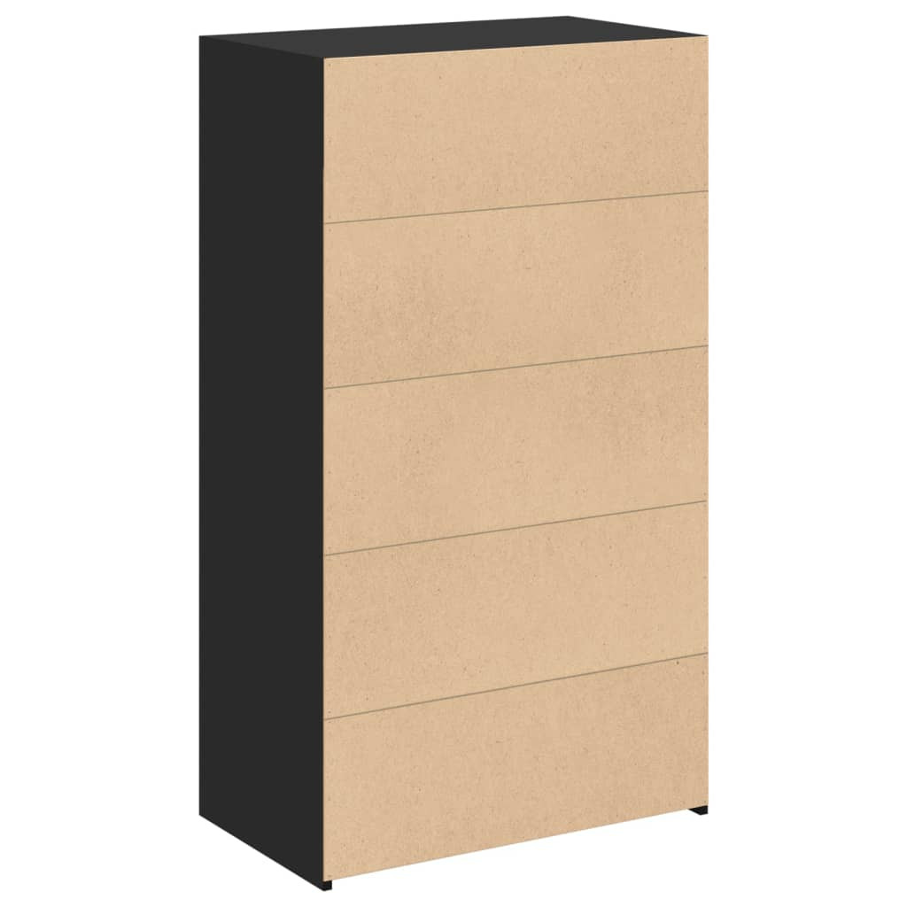 fekete szerelt fa magasszekrény 70 x 41 x 124 cm