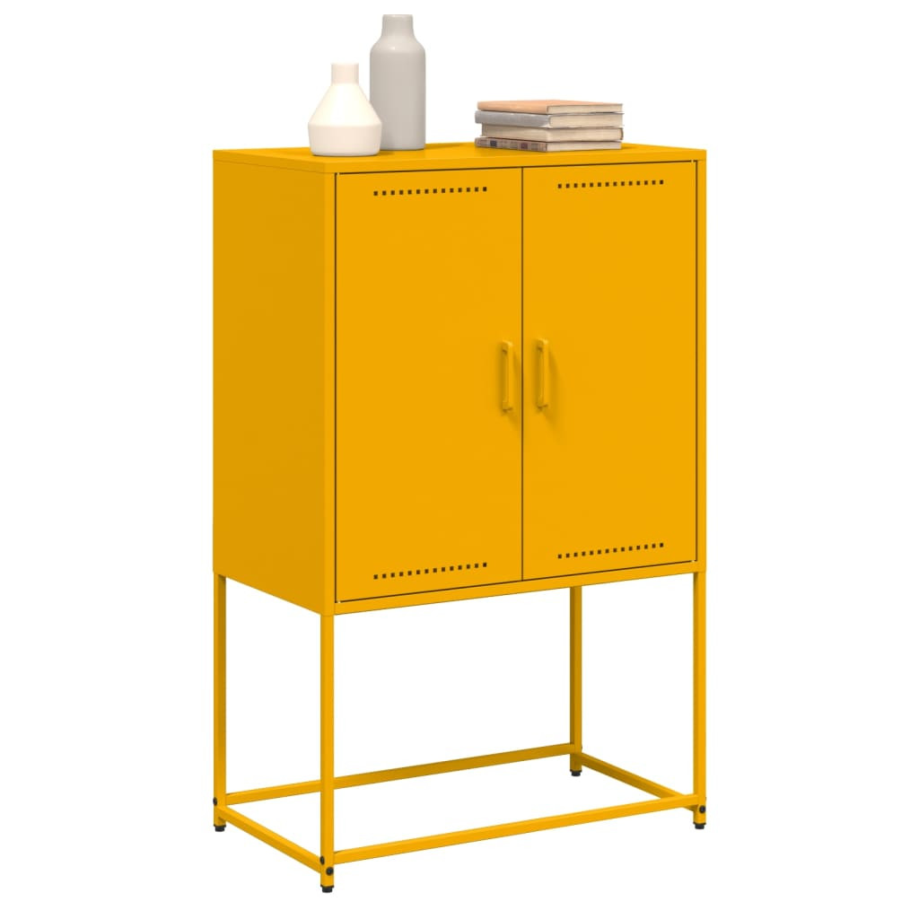 mustársárga acél magasszekrény 68,5 x 38,5 x 107 cm