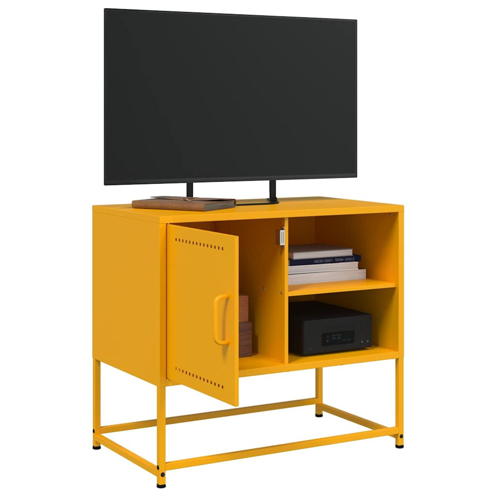 mustársárga acél TV-szekrény 68 x 39 x 60,5 cm