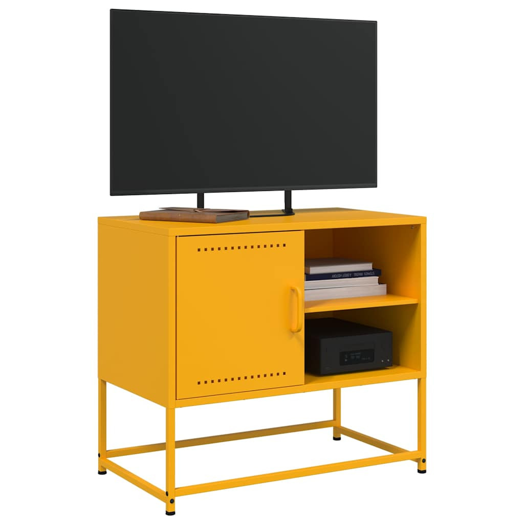 mustársárga acél TV-szekrény 68 x 39 x 60,5 cm