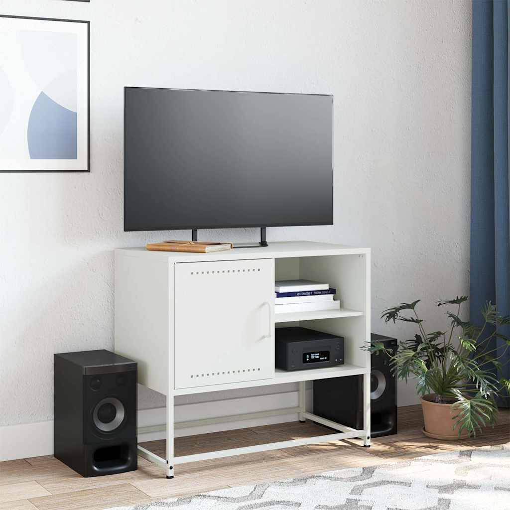 fehér acél TV-szekrény 68 x 39 x 60,5 cm