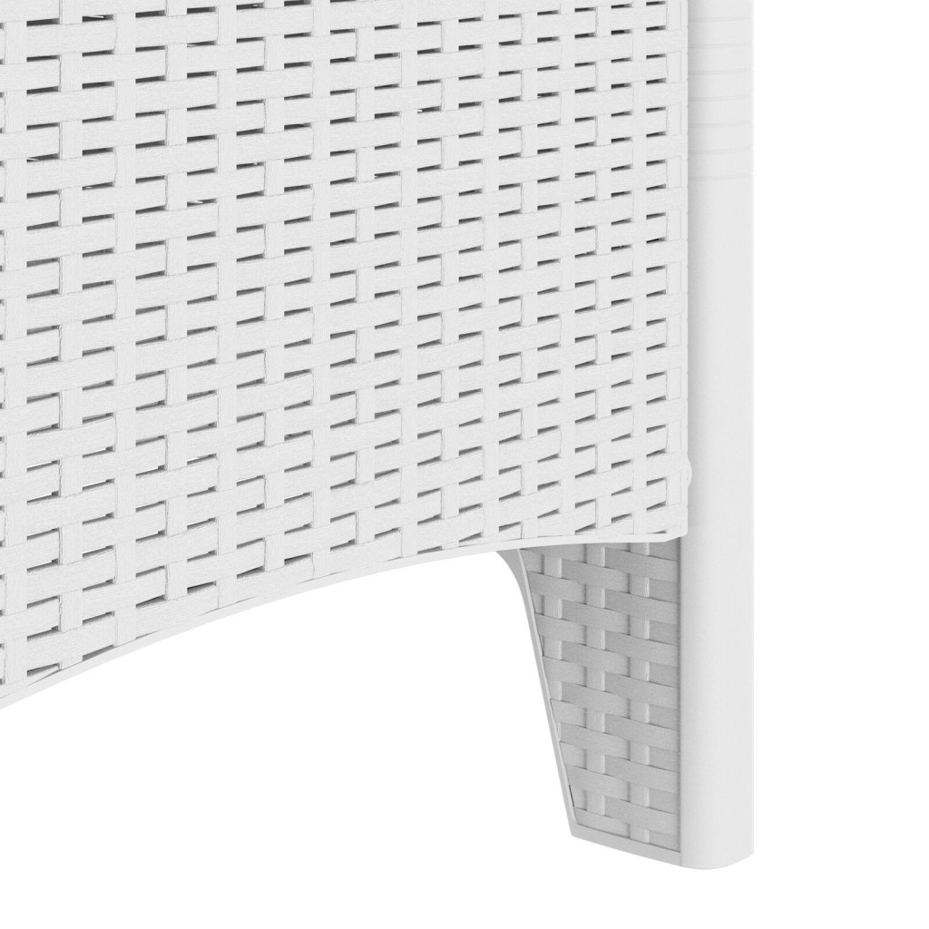 Kerti Szék 2 Darabos Szett Fehér Műanyag Rattan Stílus Standard