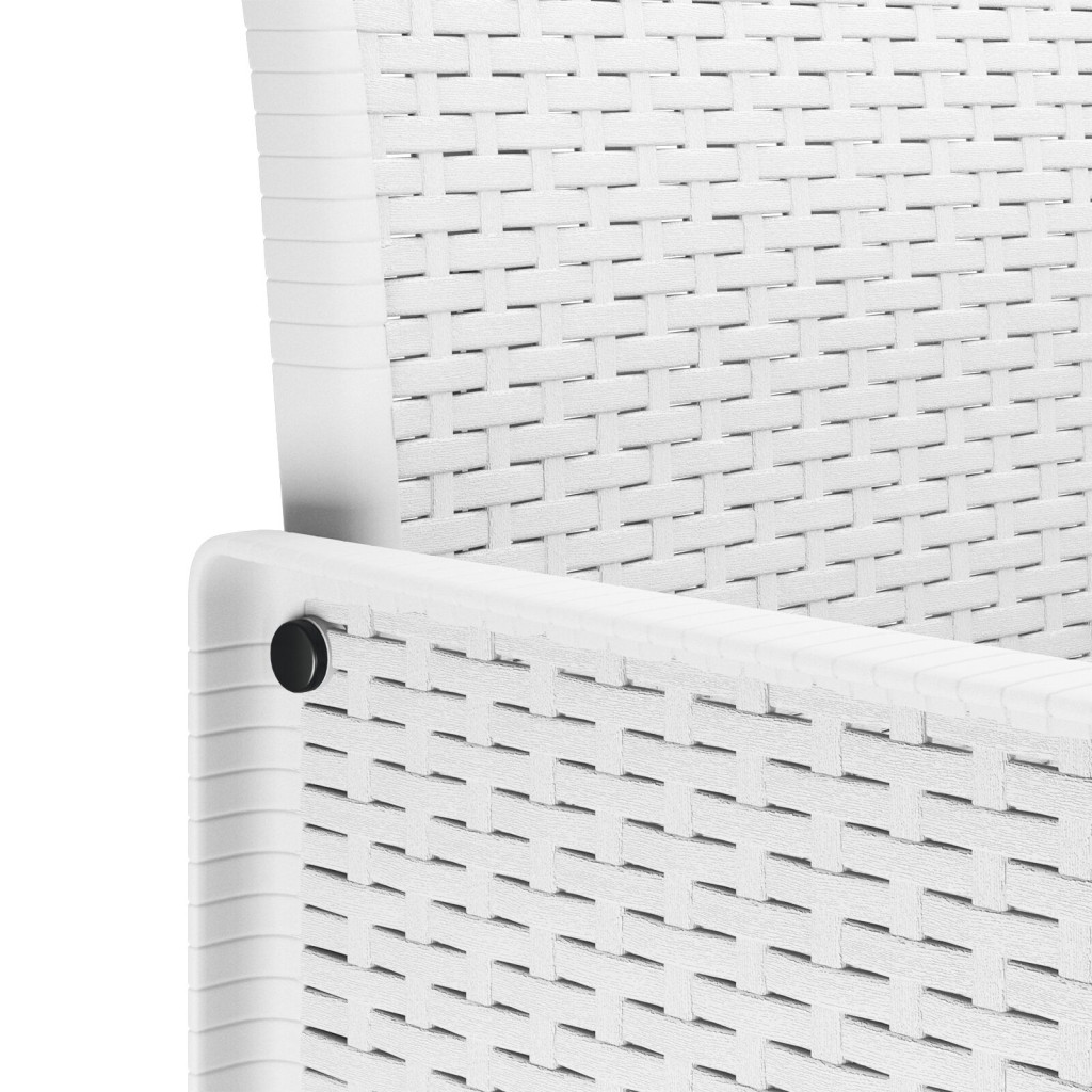 Kerti Szék 2 Darabos Szett Fehér Műanyag Rattan Stílus Standard