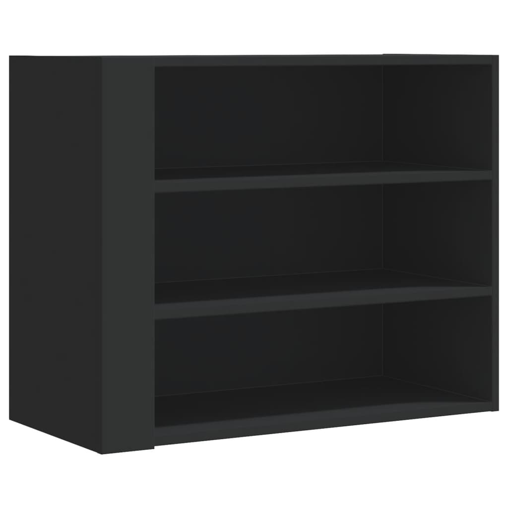 fekete szerelt fa faliszekrény 75 x 35 x 60 cm