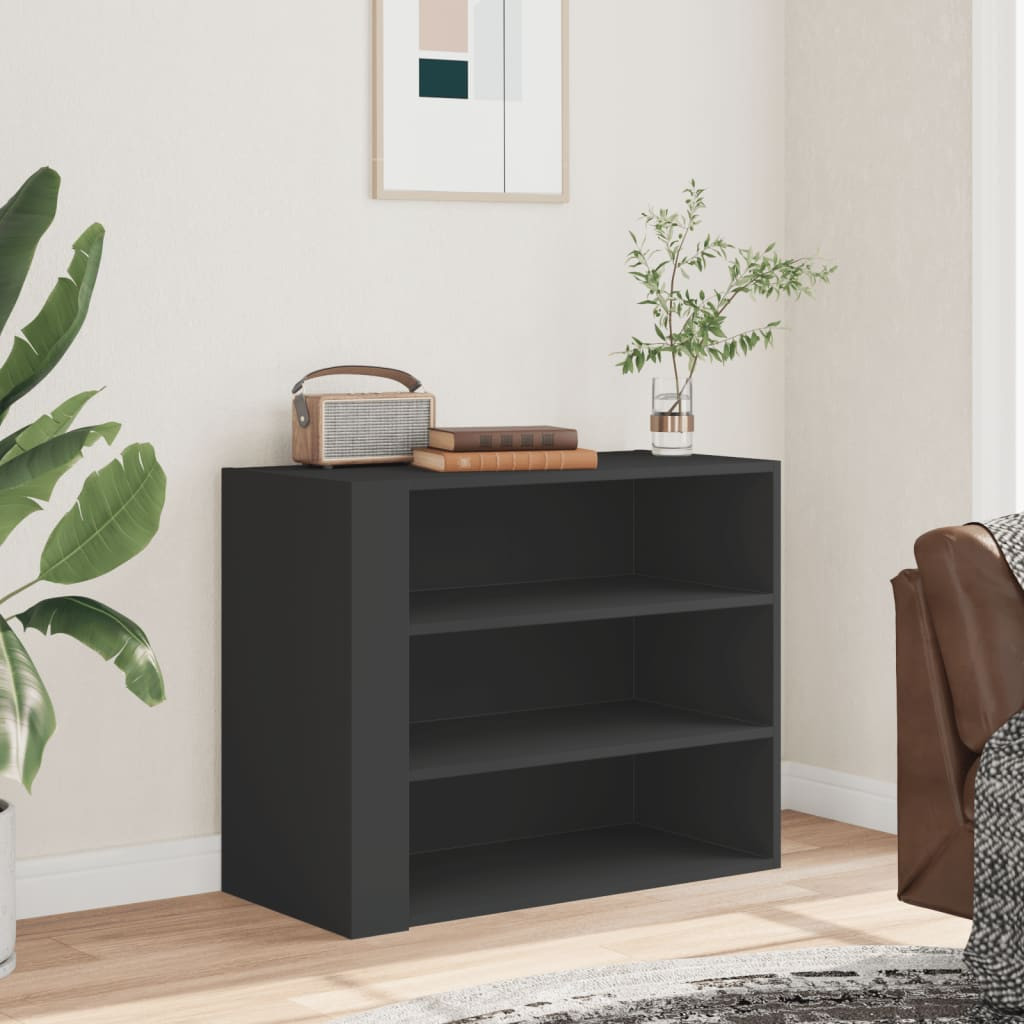 fekete szerelt fa faliszekrény 75 x 35 x 60 cm