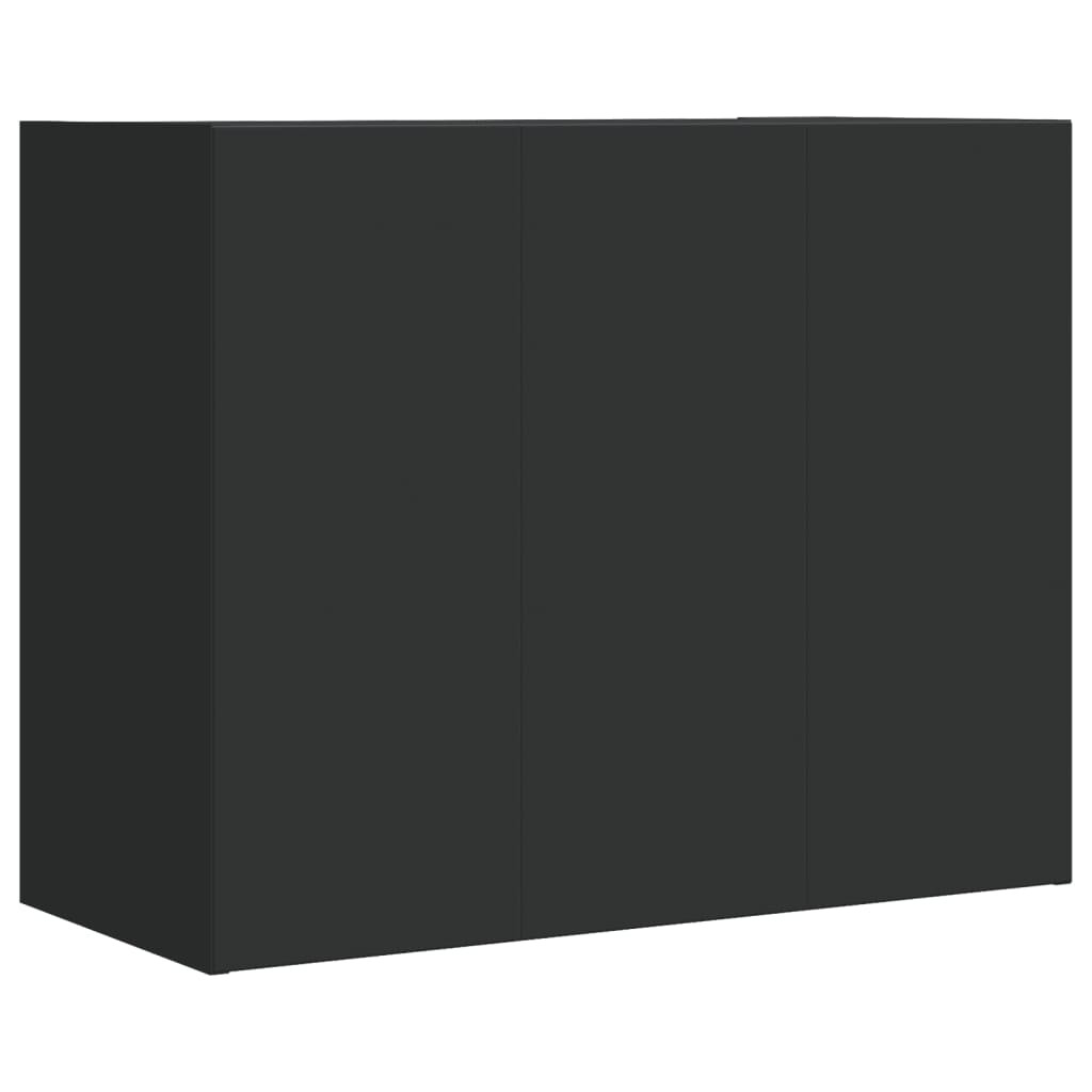 fekete szerelt fa faliszekrény 75 x 35 x 60 cm