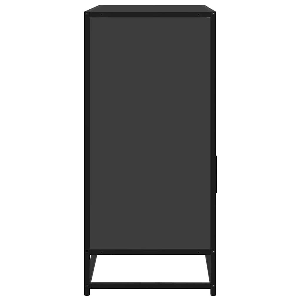 fekete szerelt fa tálalószekrény 100x35x76 cm