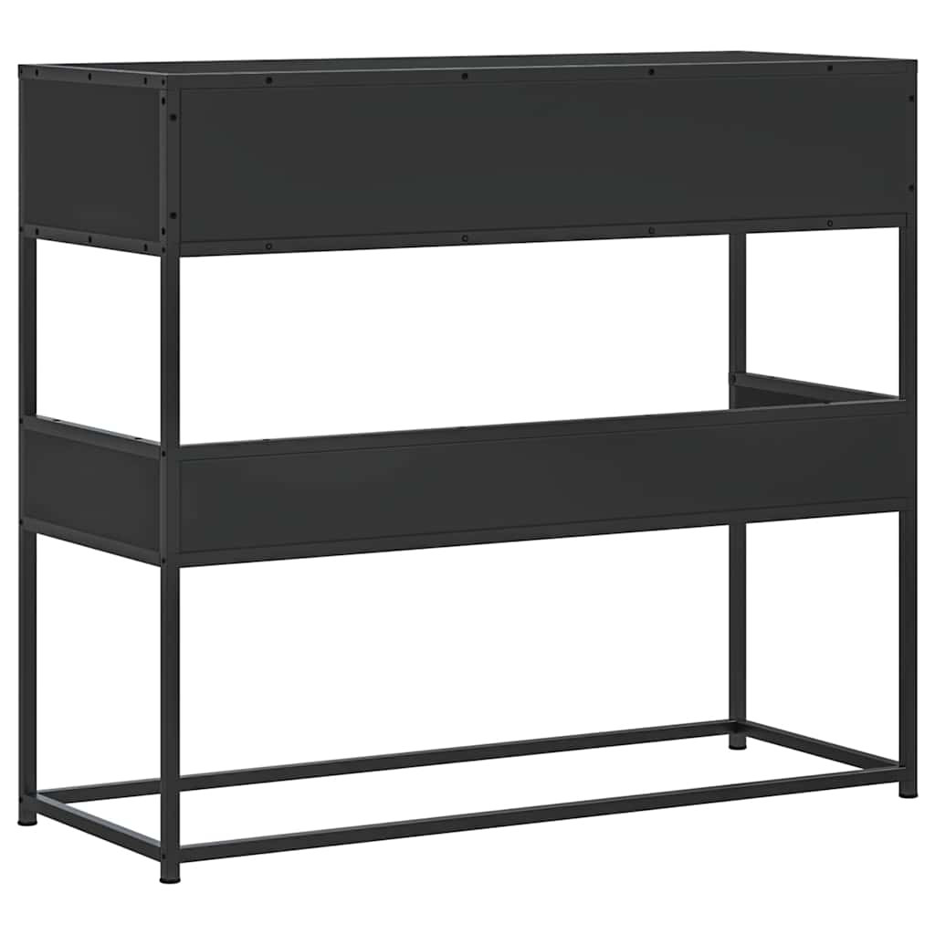 fekete szerelt fa tálalóasztal 90x35x80 cm
