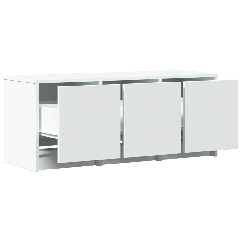 fehér szerelt fa TV-szekrény LED-ekkel 97 x 34 x 40 cm