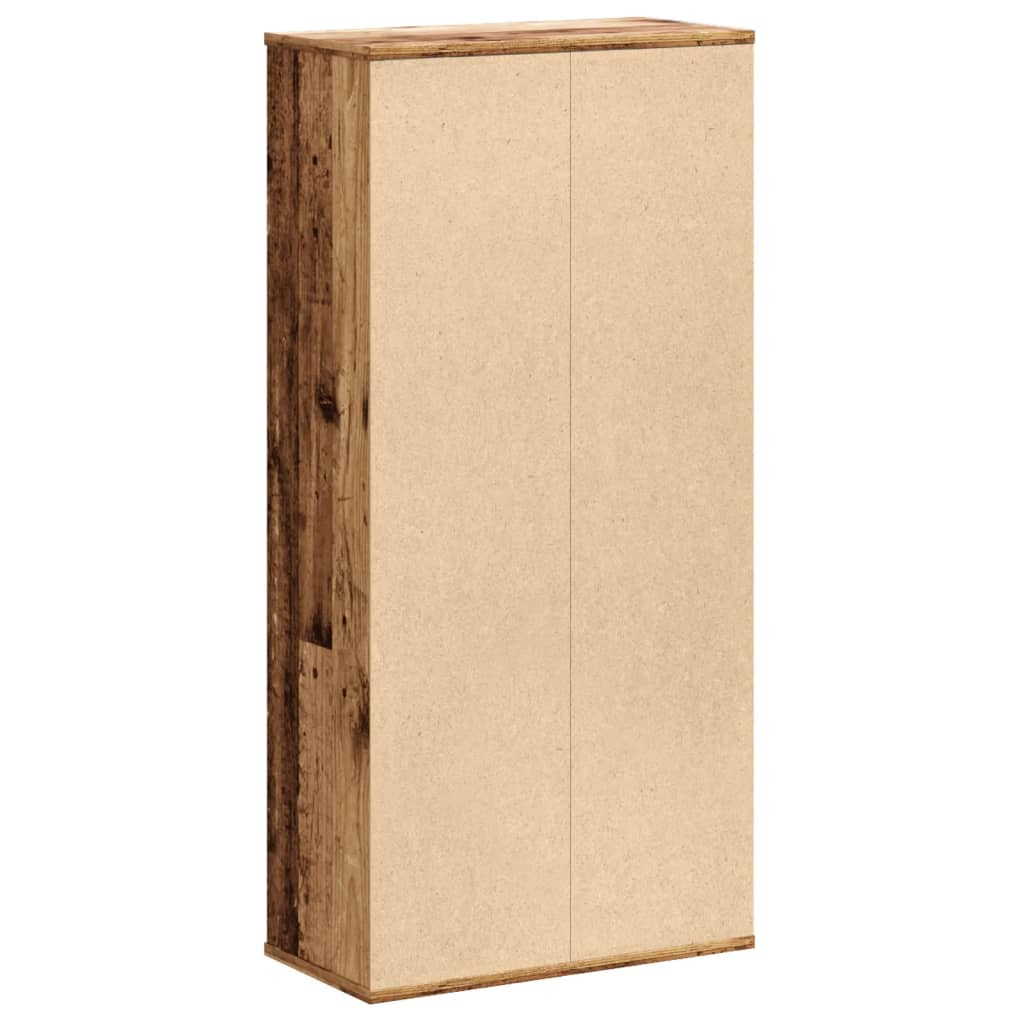 antik fa színű szerelt fa könyvespolc 50 x 25 x 105 cm