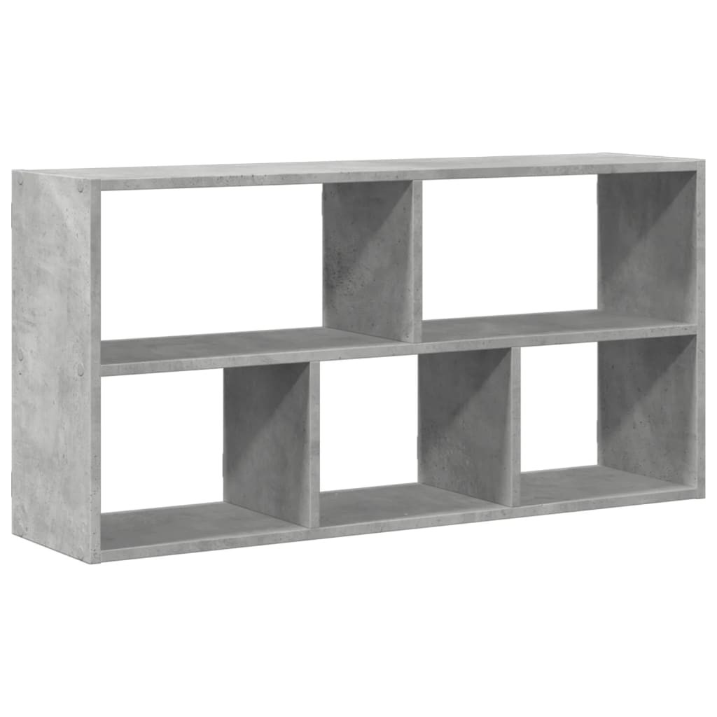 betonszürke szerelt fa fali polc 100 x 25 x 50 cm
