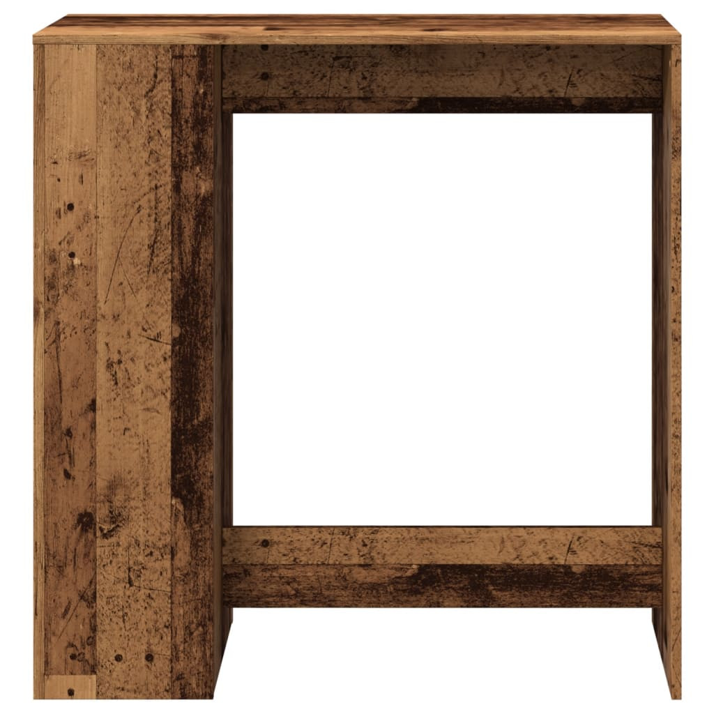 antik fa színű szerelt fa bárasztal tárolókkal 101x40x103,5 cm