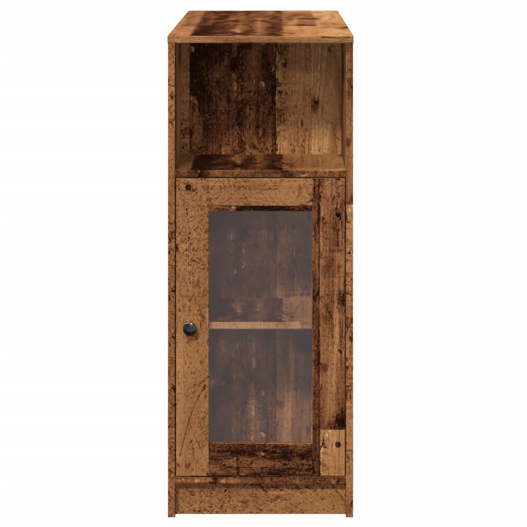 antik fa színű szerelt fa bárasztal tárolókkal 101x40x103,5 cm