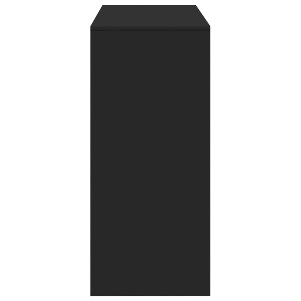 fekete szerelt fa bárasztal polccal 124 x 46 x 103,5 cm