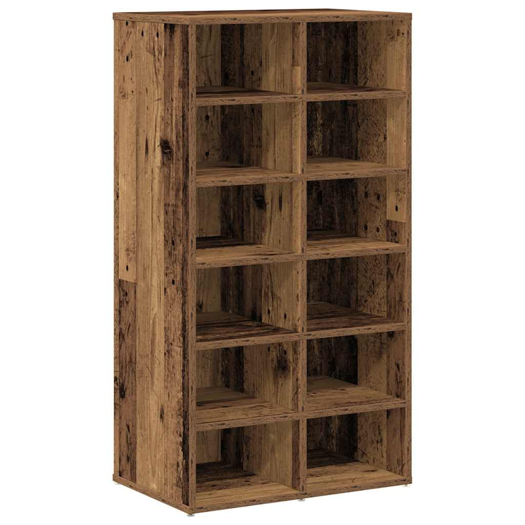 antik fa szerelt fa cipőtartó 54x34x100,5 cm