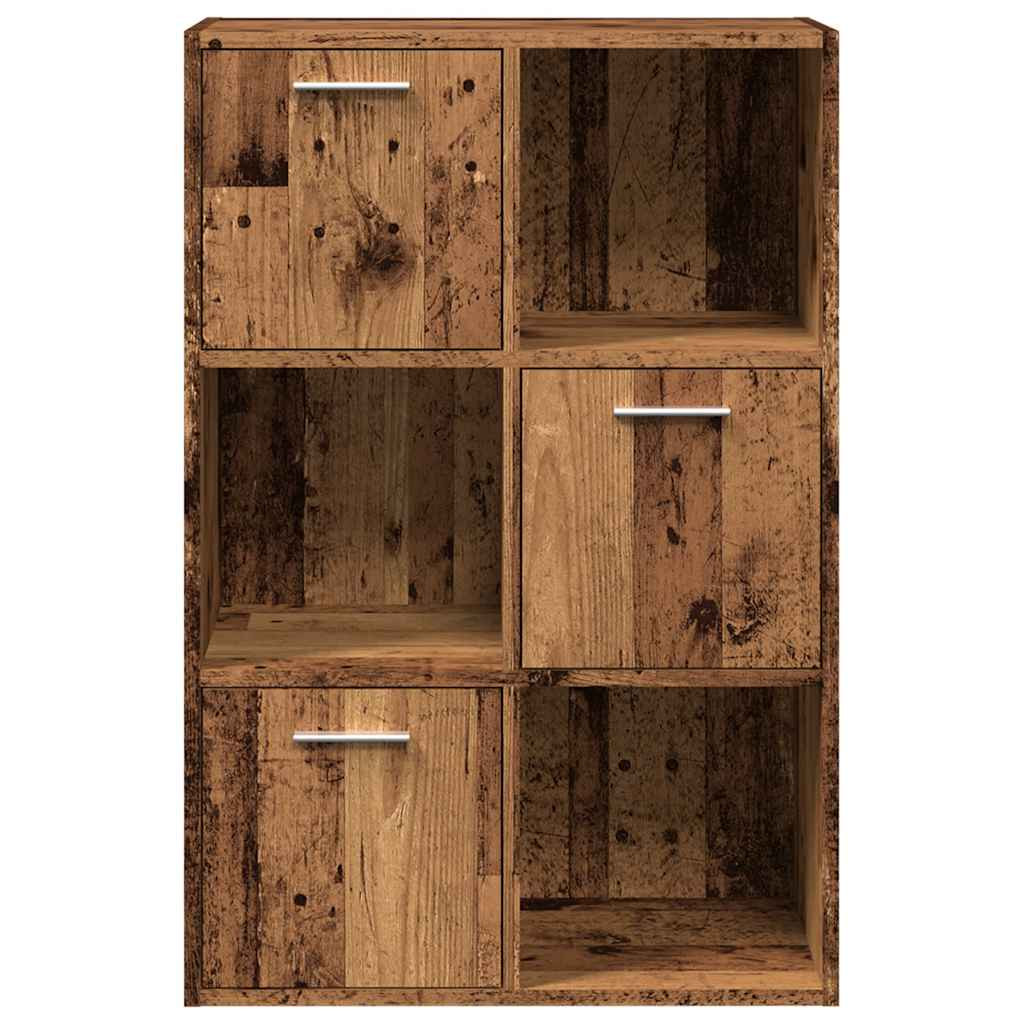 antik fa színű szerelt fa könyvespolc 60,5 x 30 x 90 cm