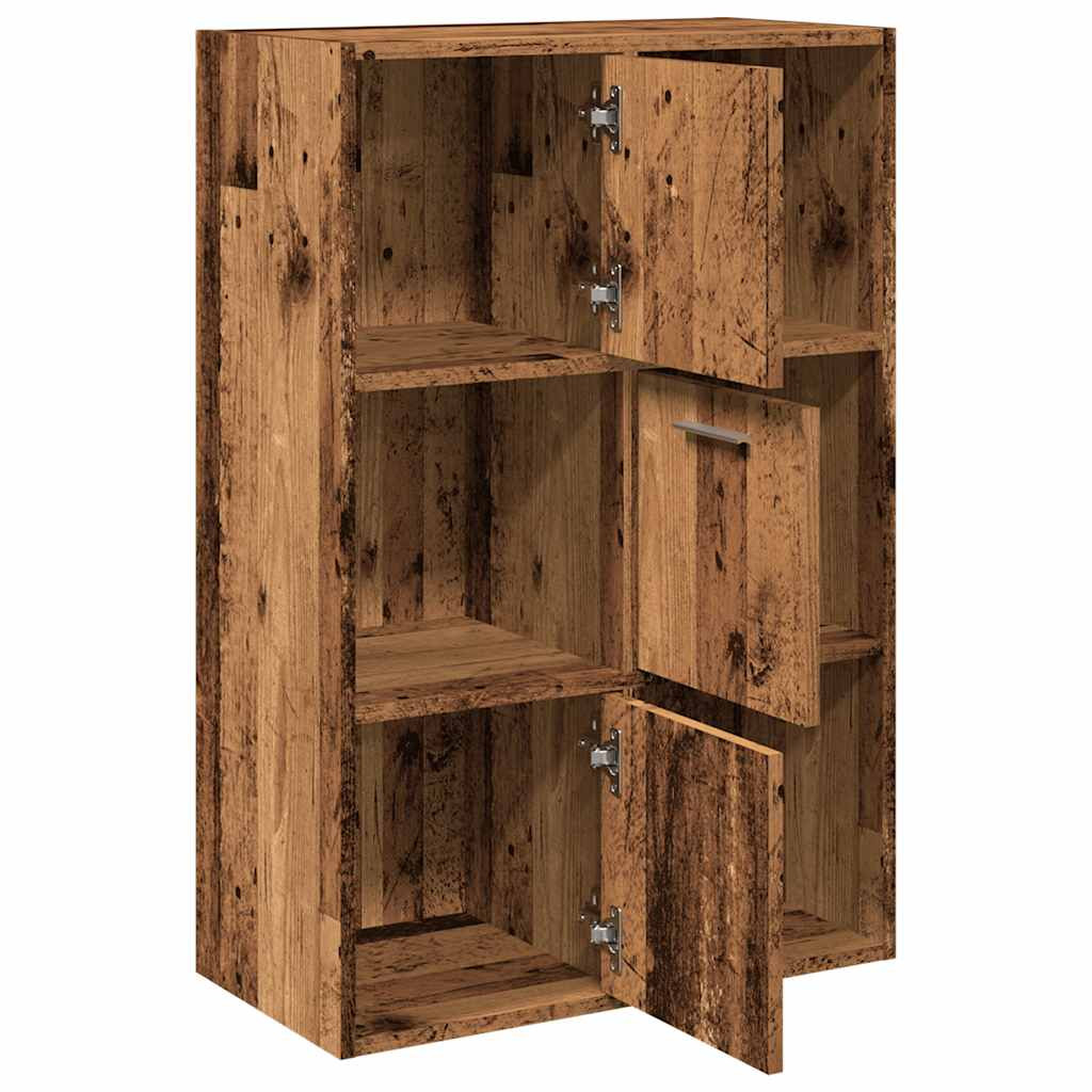 antik fa színű szerelt fa könyvespolc 60,5 x 30 x 90 cm