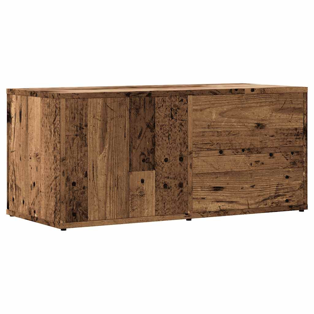 antik fa színű szerelt fa TV-szekrény 80x34x35,5 cm