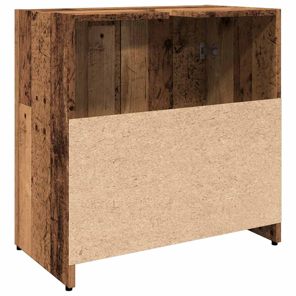 antik fa színű szerelt fa fürdőszobai mosdószekrény 60x33x60 cm