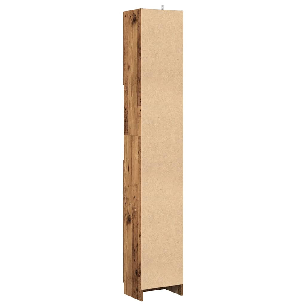 Fürdőszobaszekrény régi fa 32x25,5x190 cm gépelt fa