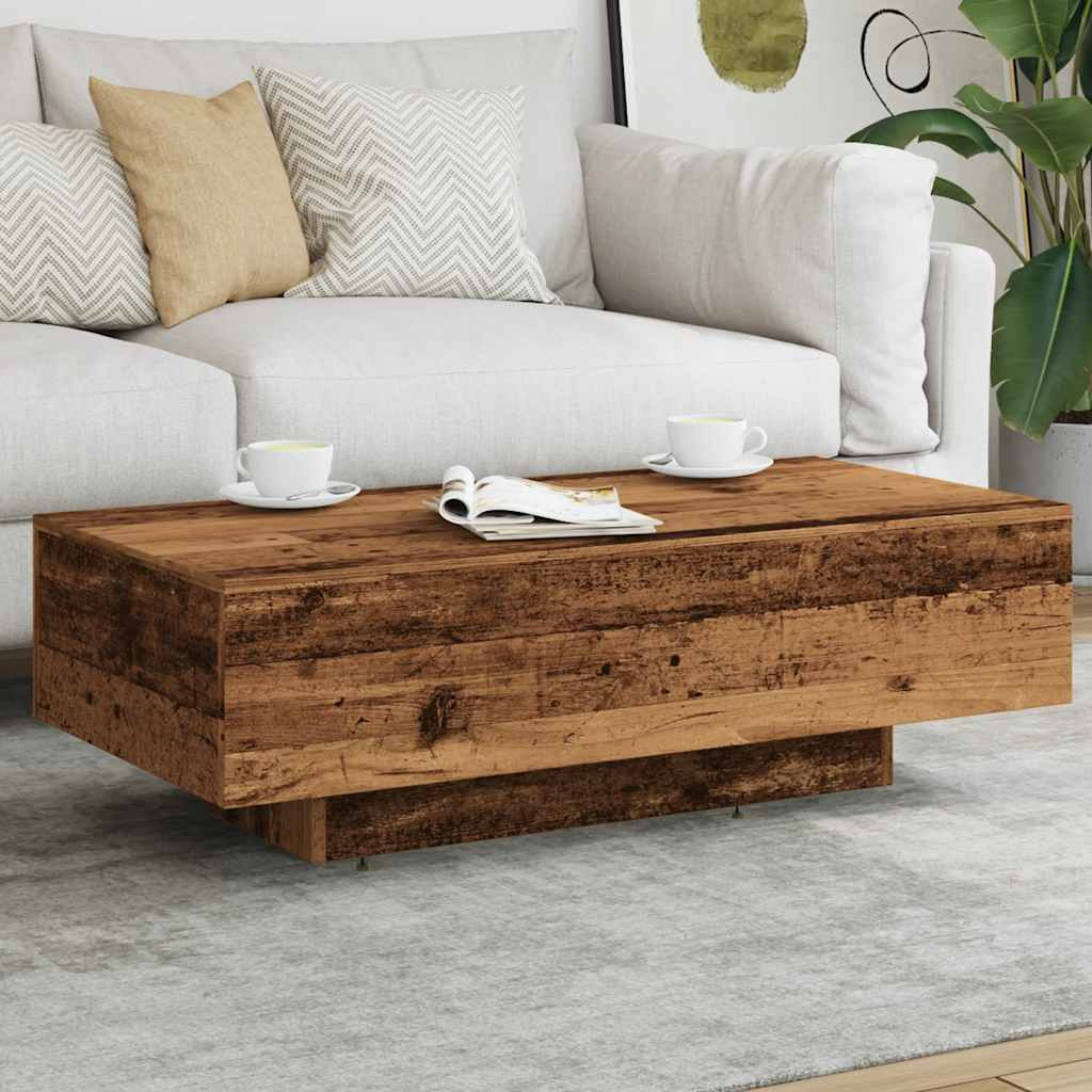 antik fa színű szerelt fa dohányzóasztal 100x49,5x31 cm antik fa színű szerelt fa dohányzóasztal 100x49,5x31 cm