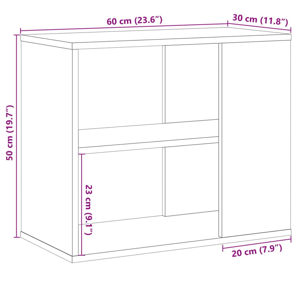 antik fa színű szerelt fa kisszekrény 60 x 30 x 50 cm